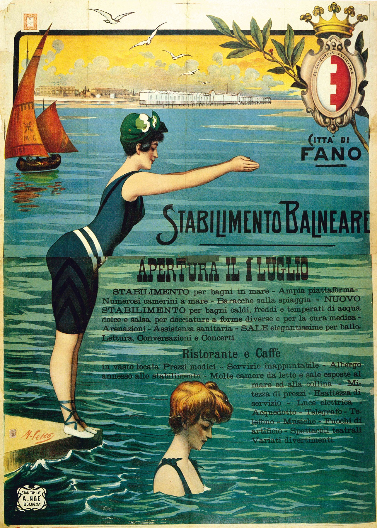 Fano, Stabilimento balneare, 1905 circa