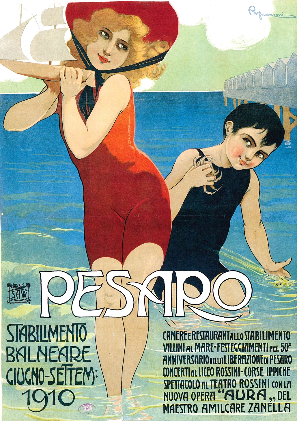 Pesaro, Stabilimento balneare, 1910