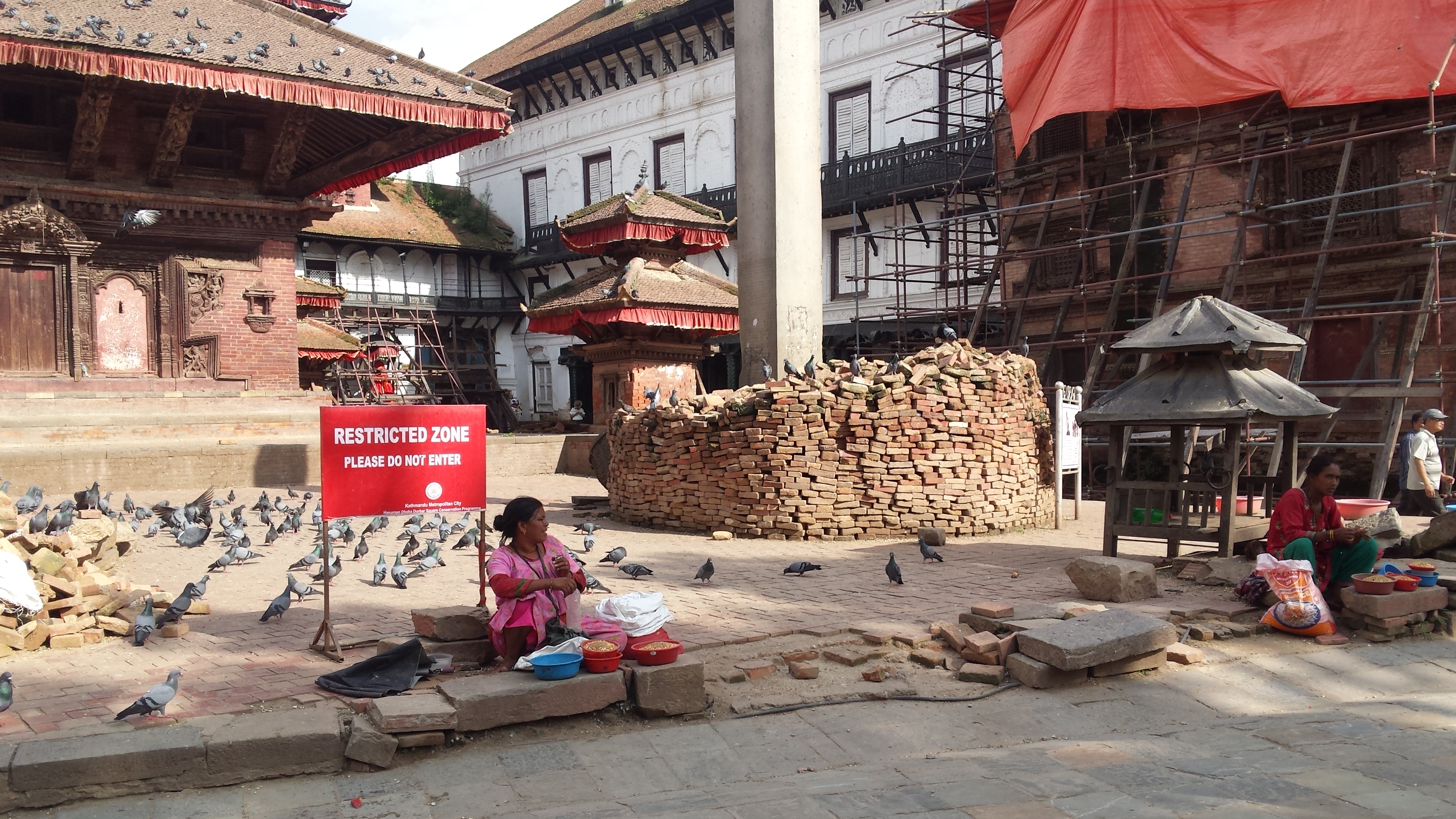 Durbar square, Kathmandu, Nepal, 2015 post-terremoto. Foto di Andrea Staid