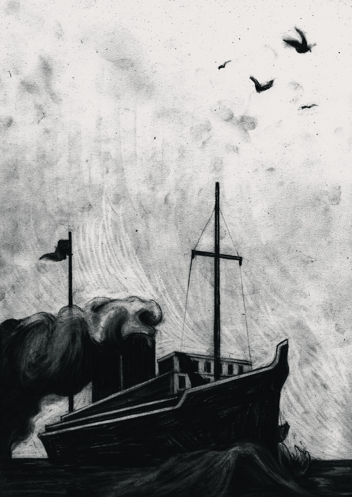 La nave Hedia - Illustrazione di Samuele Canestrari
