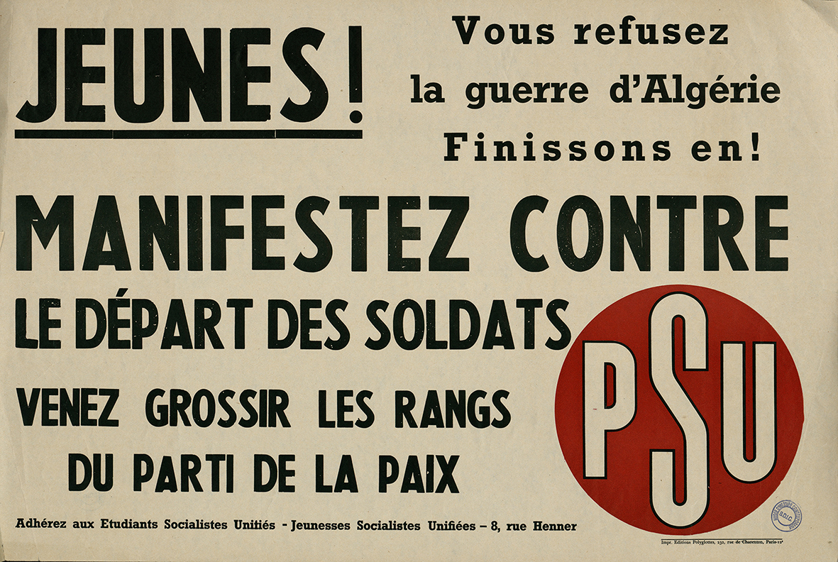 Manifesto Parti socialiste unifié, fine 1960, originale in Biblioteca BDIC Nanterre