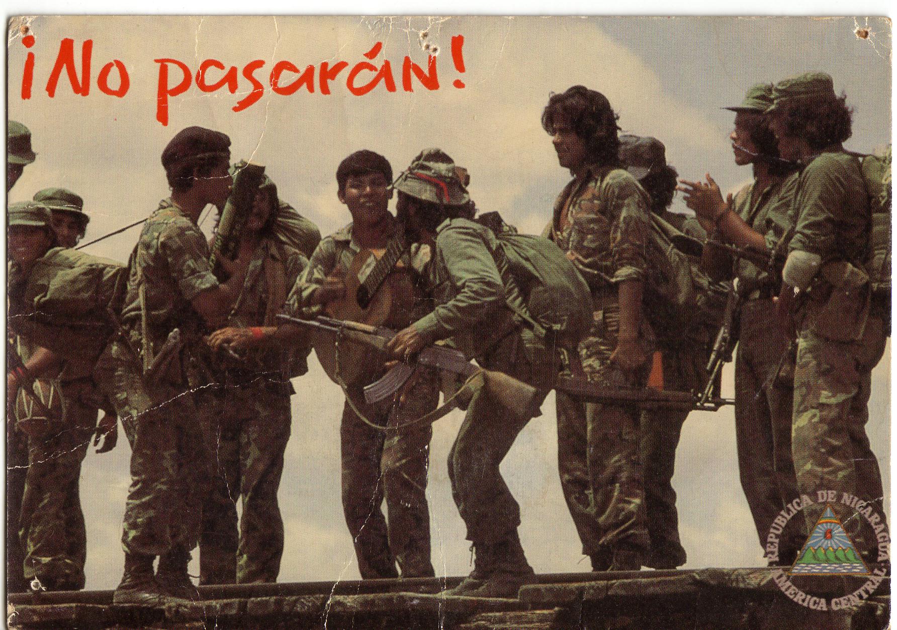 No pasaran!, cartolina dal Nicaragua, 1979 circa